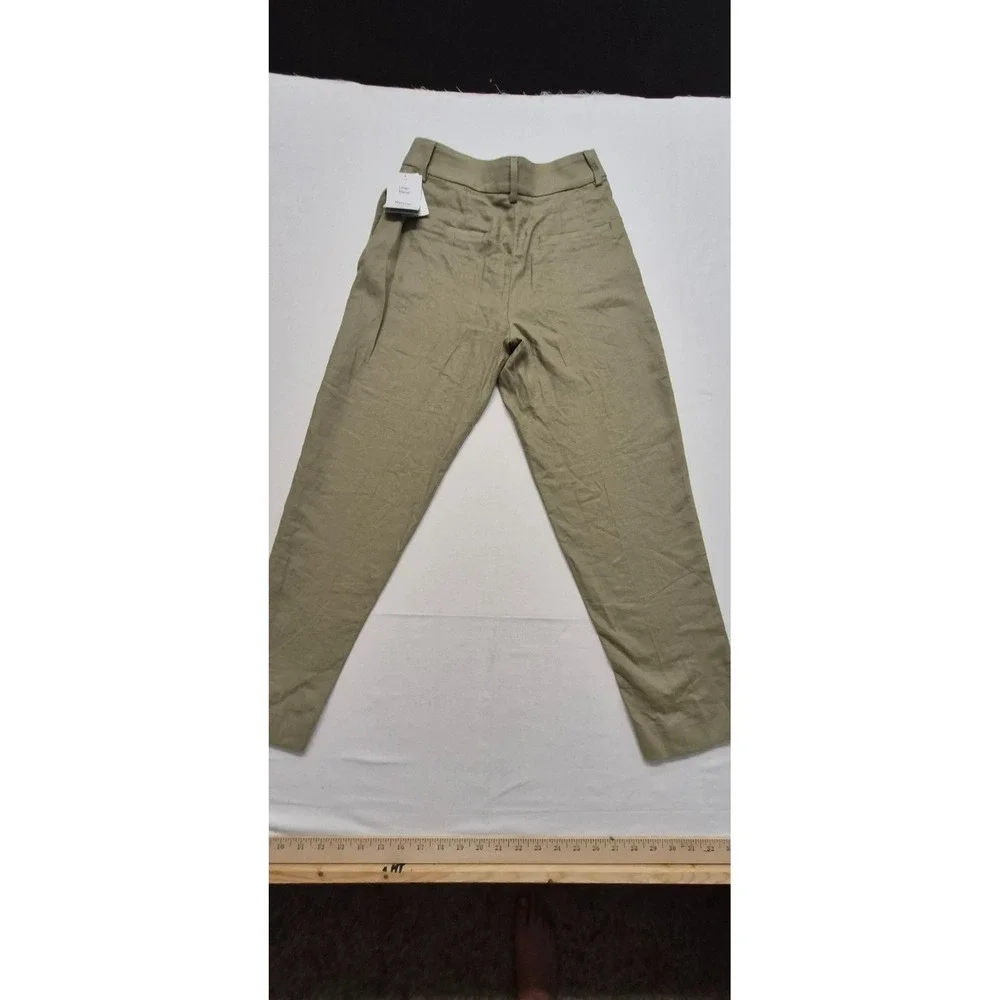 NWT H&M Women's Linen Blend Dress Pants Beige‎ Trousers Slacks Size 4 EUR 36